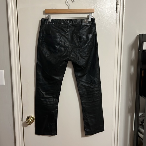 Versace Leather Effect Waxed Denim - Picture 2 of 6